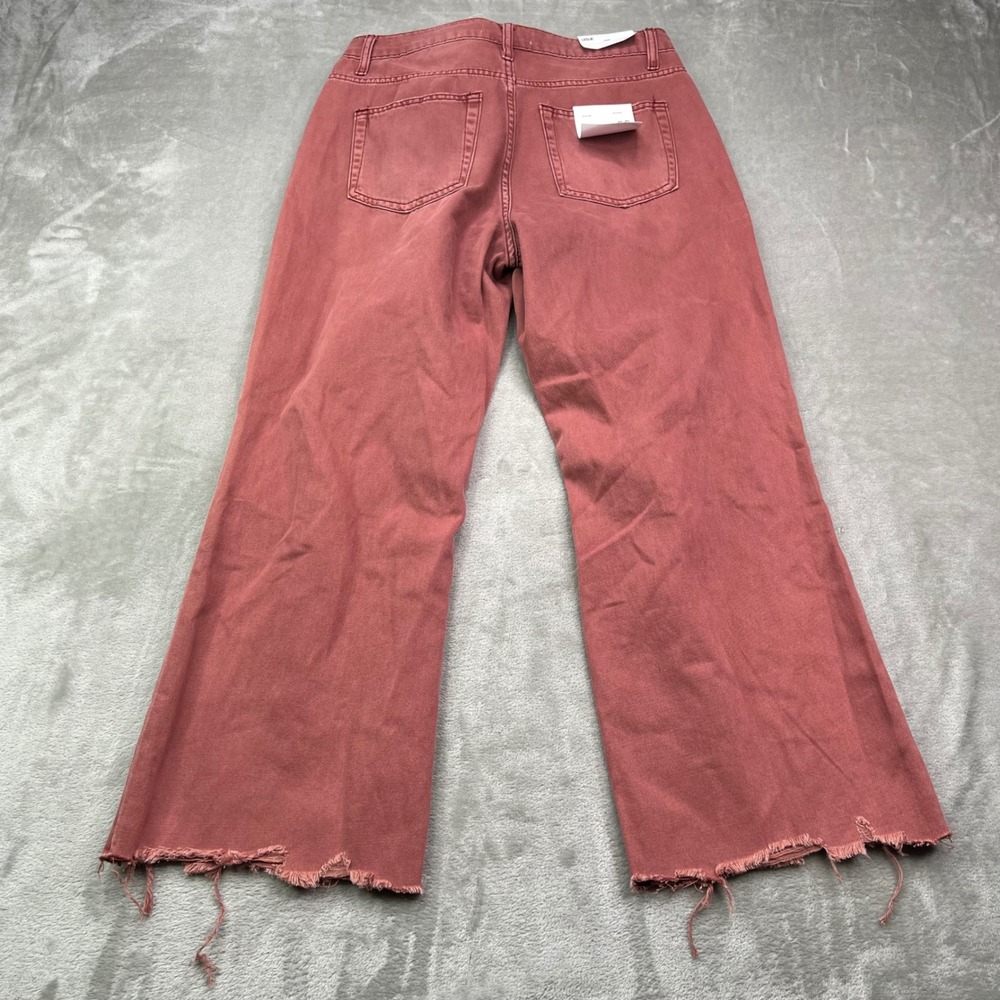 Vervet Leslie 90s Vintage Flare Jeans Womens 29 Red Distressed Raw Hem High Rise - Picture 2 of 15